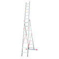 Alüminyum 3 Parçalı Sürgülü A Tipi Merdiven 3×10 Basamak | Endüstriyel Tip | 8 Metre (SATM.11)